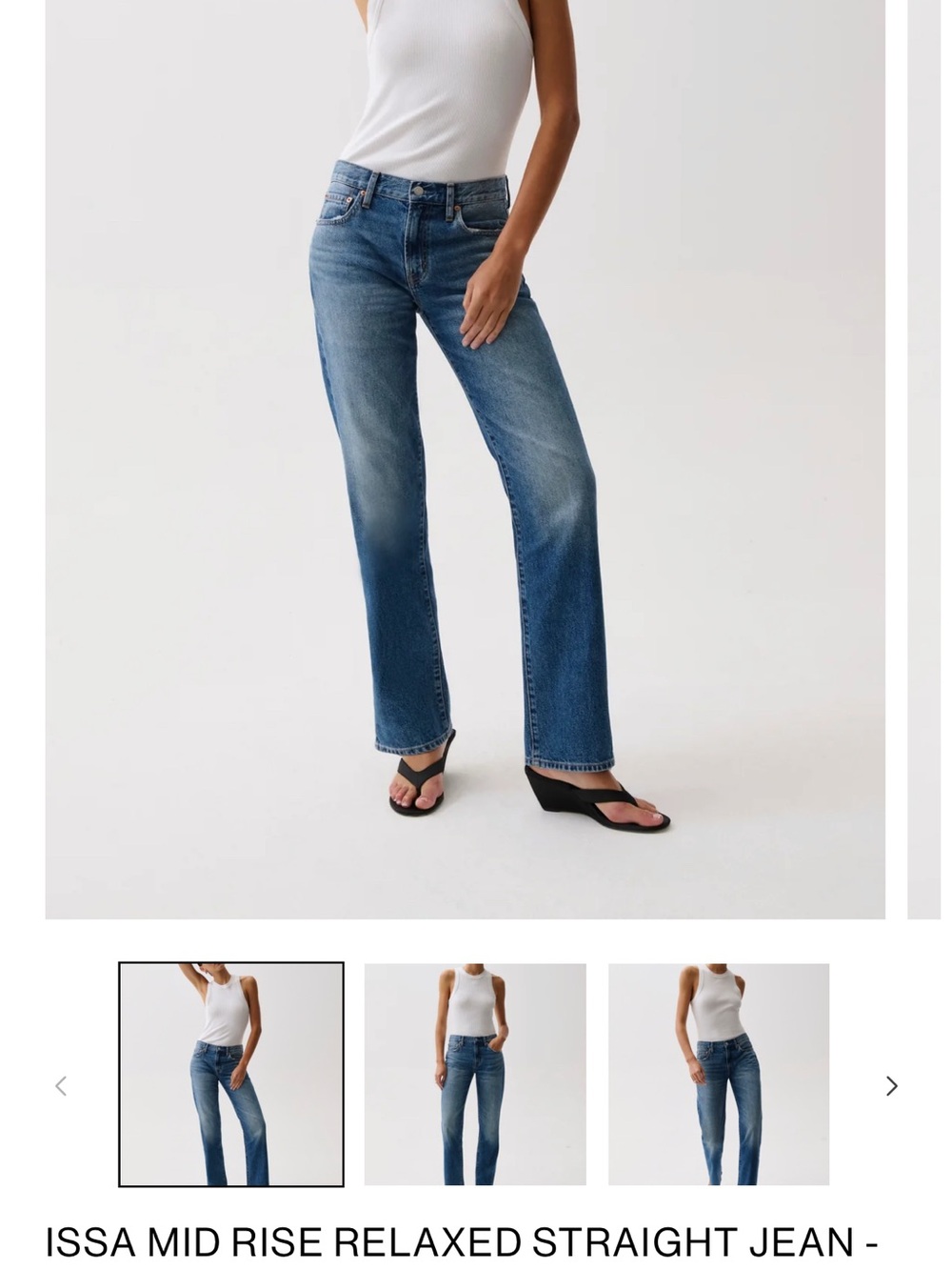 pistola Mid-Rise Straight Leg Jeans - Blue Wash